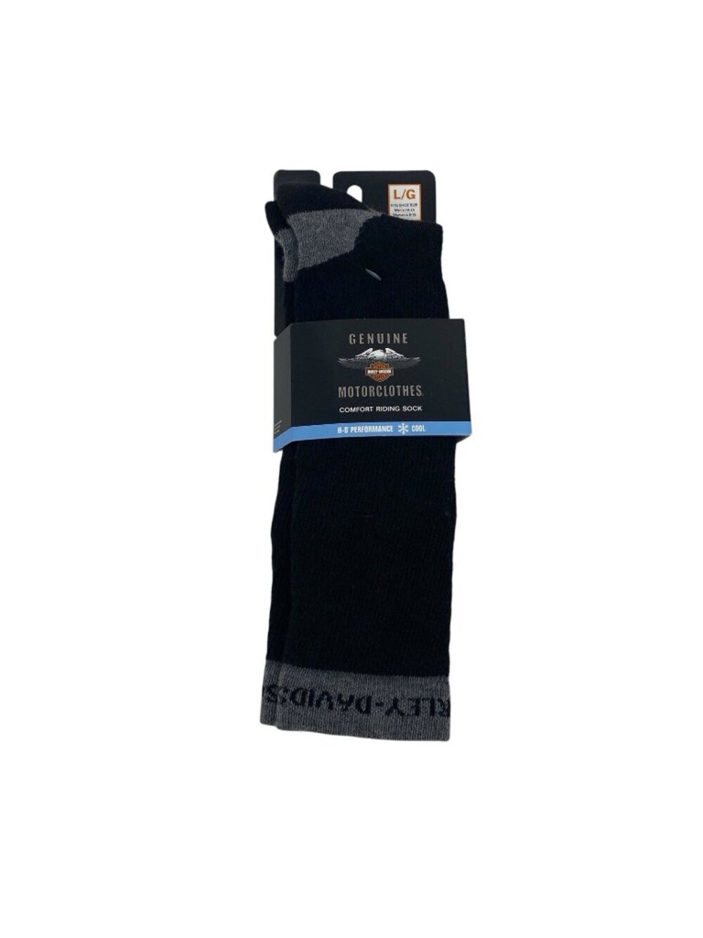 HARLEY DAVIDSON MEN'S CORE COMFORT RIDING BLACK SOCKS SIZE LARGE